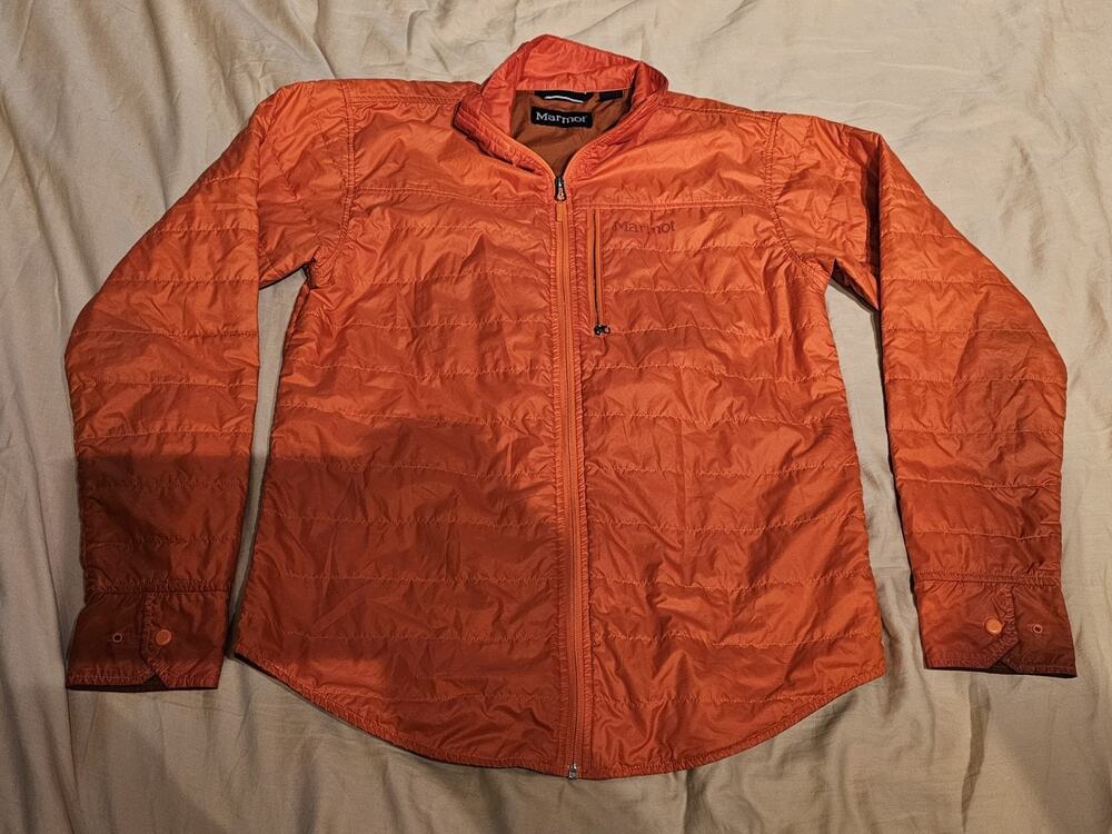 Marmot Down Jacket Men's M Orange Rust Insulated Packable Puffer Coat